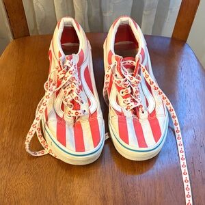 Stylish Red and White Women’s Vans